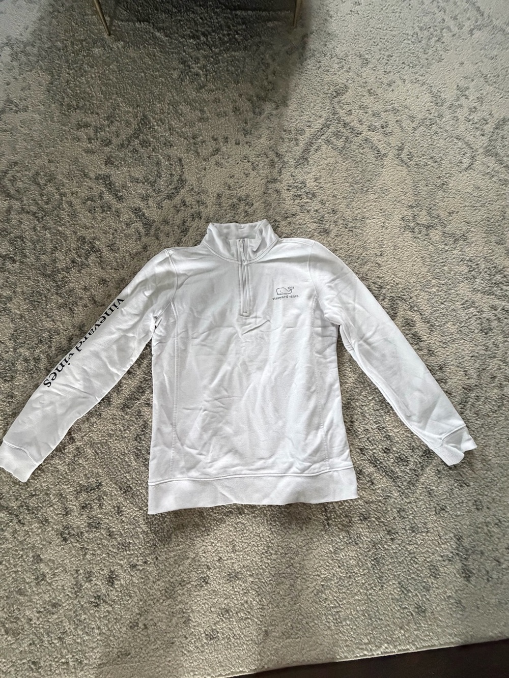 Vineyard Vines White Half-Zip Logo Pullover